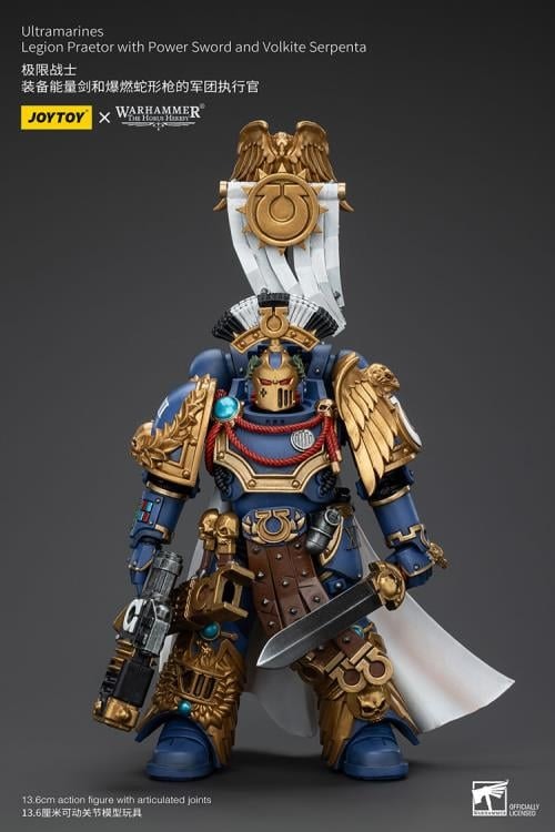 Warhammer: The Horus Heresy Ultramarines Legion Praetor with Power Sword and Volkite Serpenta 1/18 Scale Action Figure
