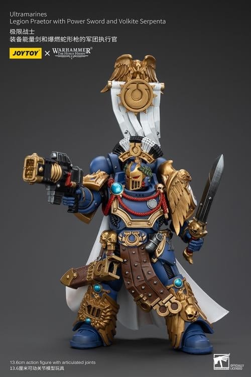 Warhammer: The Horus Heresy Ultramarines Legion Praetor with Power Sword and Volkite Serpenta 1/18 Scale Action Figure