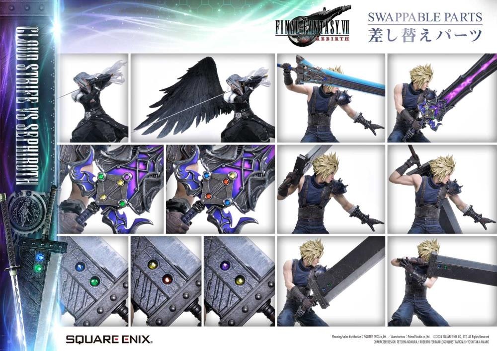 Final Fantasy VII Rebirth Square Enix Masterline Cloud Strife vs. Sephiroth 1/4 Scale Statue (With Bonus)