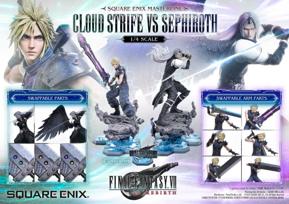 Final Fantasy VII Rebirth Square Enix Masterline Cloud Strife vs. Sephiroth 1/4 Scale Statue (With Bonus)