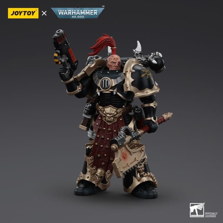 Warhammer 40K Chaos Space Marines Black Legion Chosen with Plasma Pistol and Power Axe 1/18 Scale Action Figure