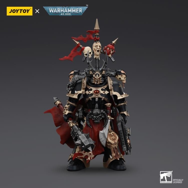Warhammer 40K Chaos Space Marines Black Legion Chosen Champion with Bolter and Power Maul 1/18 Scale Action Figure