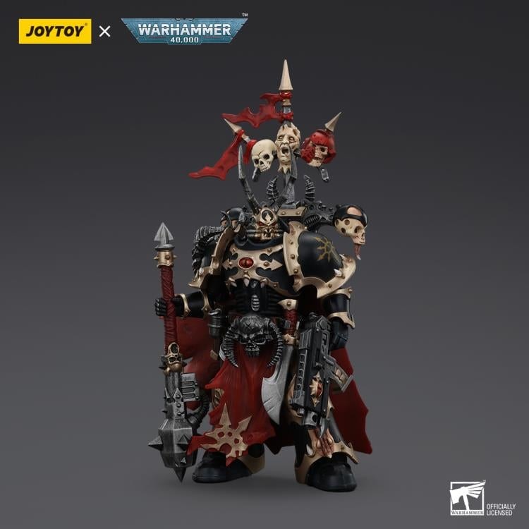 Warhammer 40K Chaos Space Marines Black Legion Chosen Champion with Bolter and Power Maul 1/18 Scale Action Figure