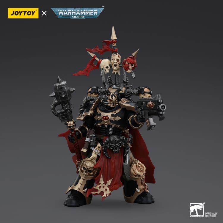 Warhammer 40K Chaos Space Marines Black Legion Chosen Champion with Bolter and Power Maul 1/18 Scale Action Figure