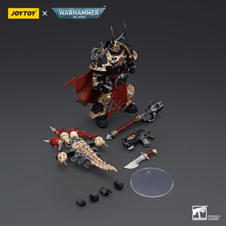 Warhammer 40K Chaos Space Marines Black Legion Chosen Champion with Bolter and Power Maul 1/18 Scale Action Figure