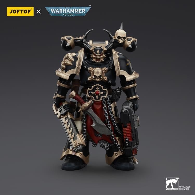 Warhammer 40K Chaos Space Marines Black Legion Chosen with Combi-Melta and Chainsword 1/18 Scale Action Figure