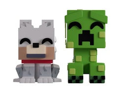 Minecraft Monitor Buddiez Wolf and Creeper Vinyl Figure Set
