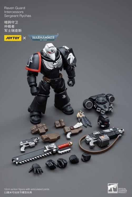 Warhammer 40K Raven Guard Intercessors Sergeant Rychas 1/18 Scale Action Figure