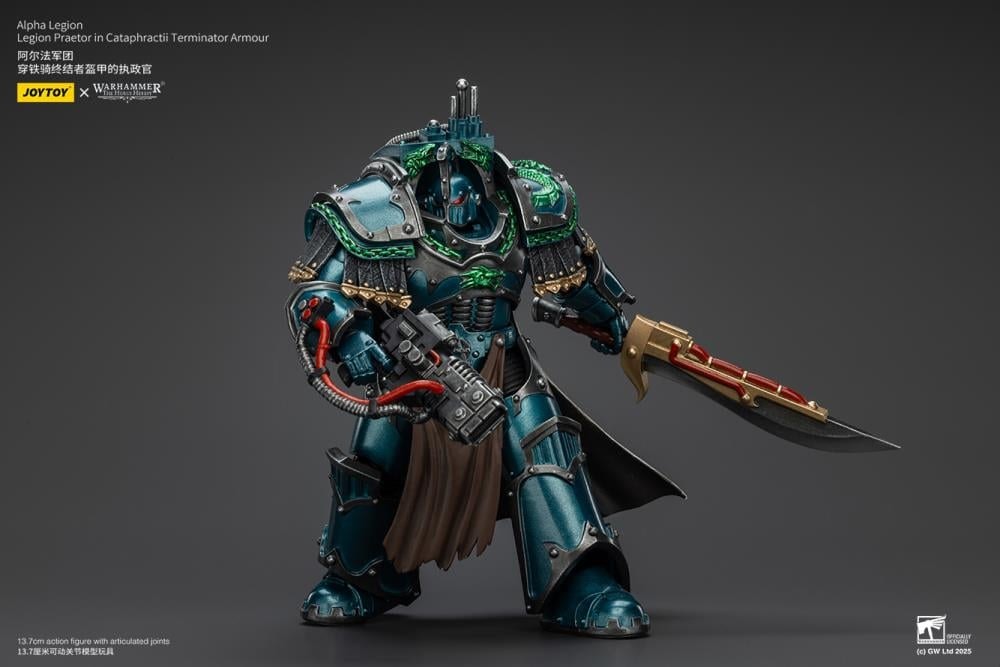 Warhammer: The Horus Heresy Alpha Legion Legion Praetor in Cataphractii Terminator Armor 1/18 Scale Action Figure