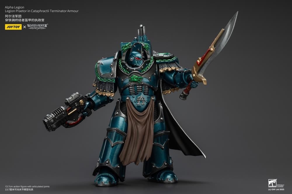 Warhammer: The Horus Heresy Alpha Legion Legion Praetor in Cataphractii Terminator Armor 1/18 Scale Action Figure