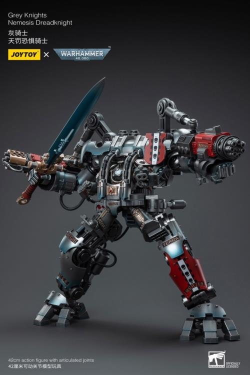 Warhammer 40K Grey Knights Nemesis Dreadknight with Terminator Caddon Vibova 1/18 Scale Action Figure Set