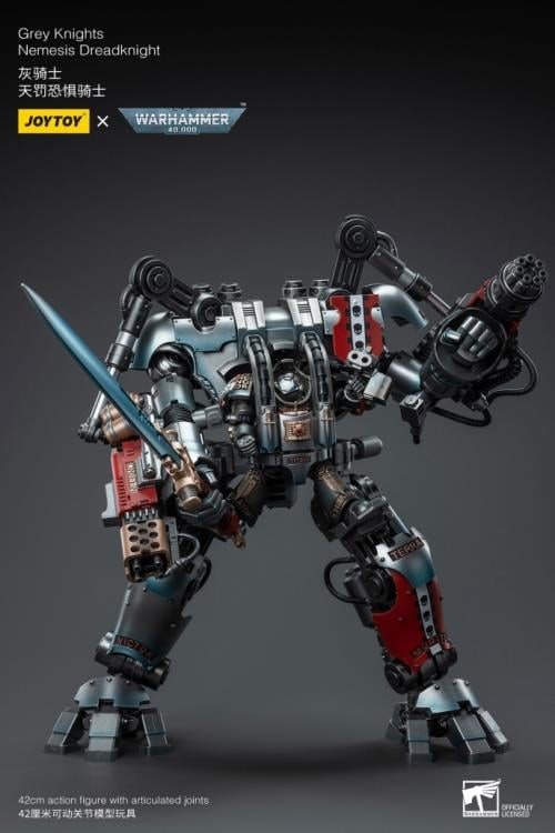 Warhammer 40K Grey Knights Nemesis Dreadknight with Terminator Caddon Vibova 1/18 Scale Action Figure Set