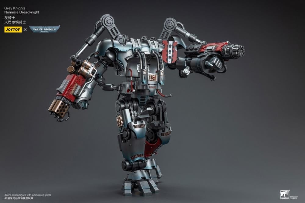 Warhammer 40K Grey Knights Nemesis Dreadknight with Terminator Caddon Vibova 1/18 Scale Action Figure Set