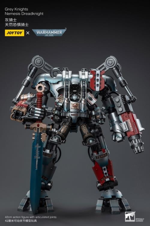Warhammer 40K Grey Knights Nemesis Dreadknight with Terminator Caddon Vibova 1/18 Scale Action Figure Set