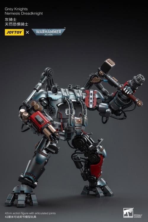 Warhammer 40K Grey Knights Nemesis Dreadknight with Terminator Caddon Vibova 1/18 Scale Action Figure Set
