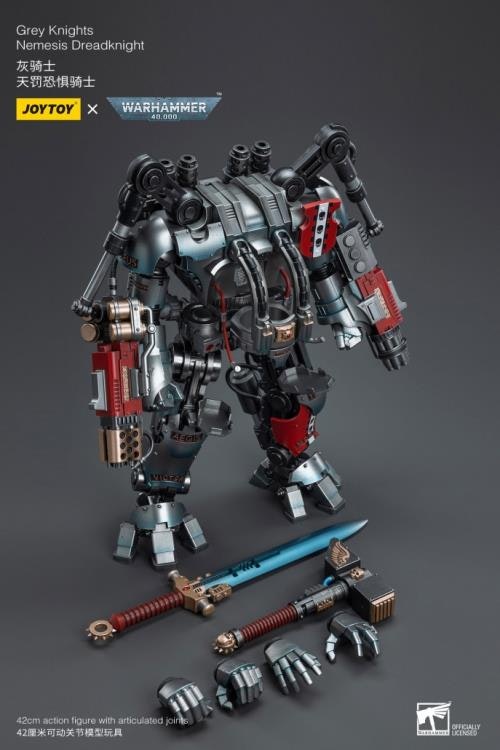 Warhammer 40K Grey Knights Nemesis Dreadknight with Terminator Caddon Vibova 1/18 Scale Action Figure Set