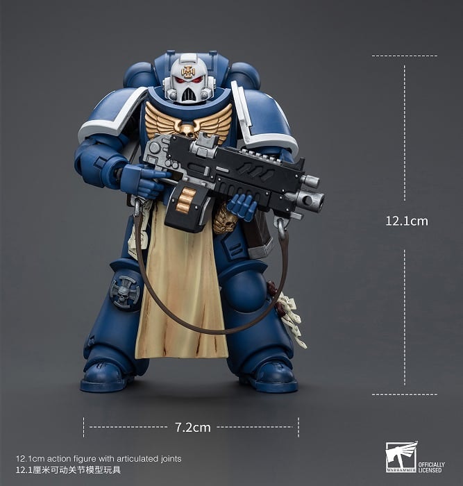 Warhammer 40K Ultramarines Sternguard Veteran with Auto Bolt Rifle 1/18 Scale Action Figure