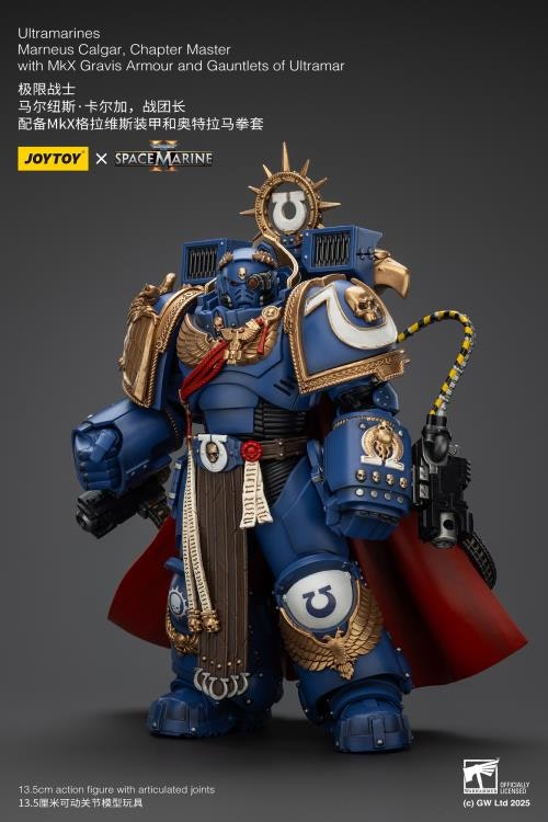Warhammer 40,000: Space Marine 2 Ultramarines Marneus Calgar Chapter Master with MKX Gravis Armour and Gauntlets of Ultramar 1/18 Scale Action Figure
