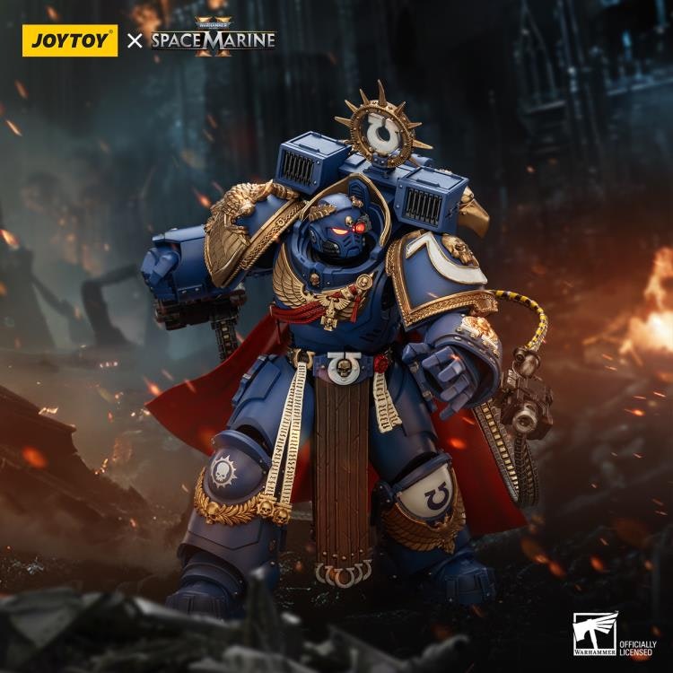 Warhammer 40,000: Space Marine 2 Ultramarines Marneus Calgar Chapter Master with MKX Gravis Armour and Gauntlets of Ultramar 1/18 Scale Action Figure