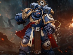 Warhammer 40,000: Space Marine 2 Ultramarines Marneus Calgar Chapter Master with MKX Gravis Armour and Gauntlets of Ultramar 1/18 Scale Action Figure