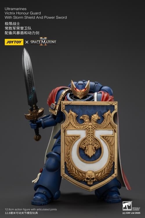 Warhammer 40,000: Space Marine 2 Ultramarines Victrix Honour Guard With Storm Shield And Power Sword 1/18 Scale Action Figure