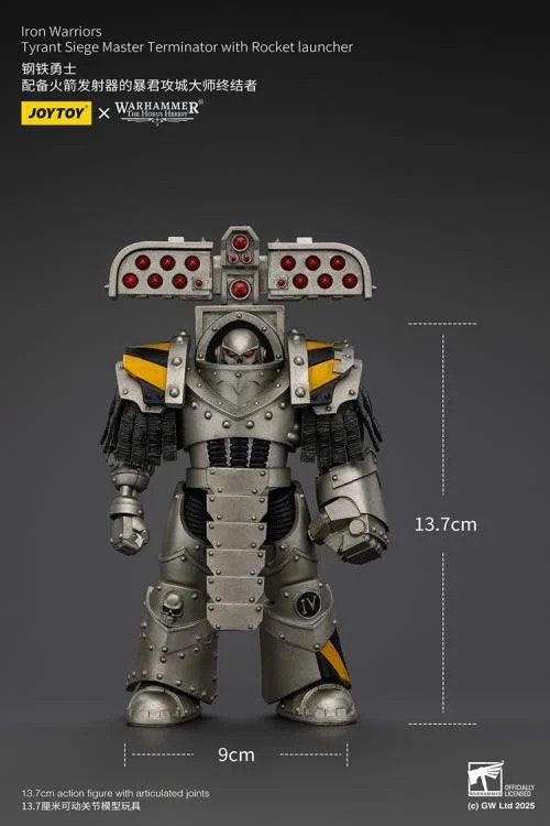 Warhammer: The Horus Heresy Iron Warriors Tyrant Siege Master Terminator with Rocket Launcher 1/18 Scale Action Figure