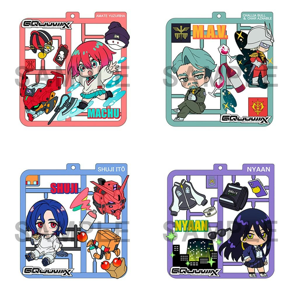 Mobile Suit Gundam GQuuuuuuX Plat Collection Keychain Set