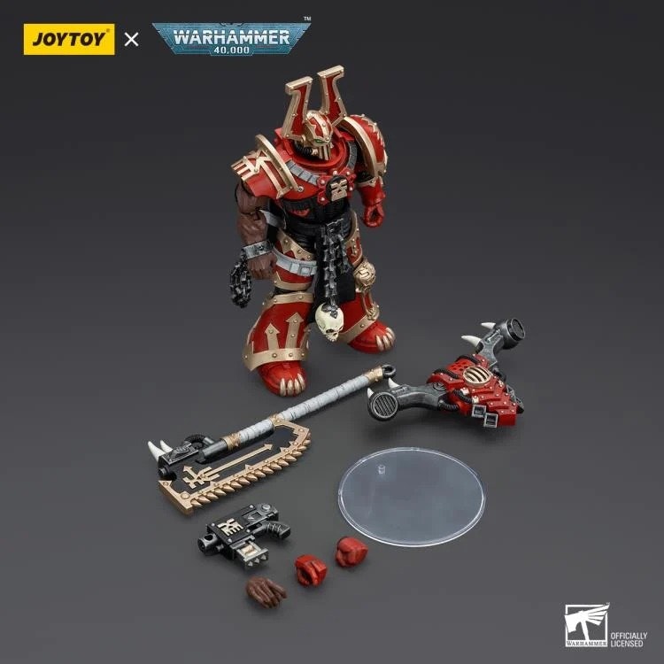 Warhammer 40K World Eaters Khorne Berzerker Eviscerator Chainaxe 1/18 Scale Action Figure