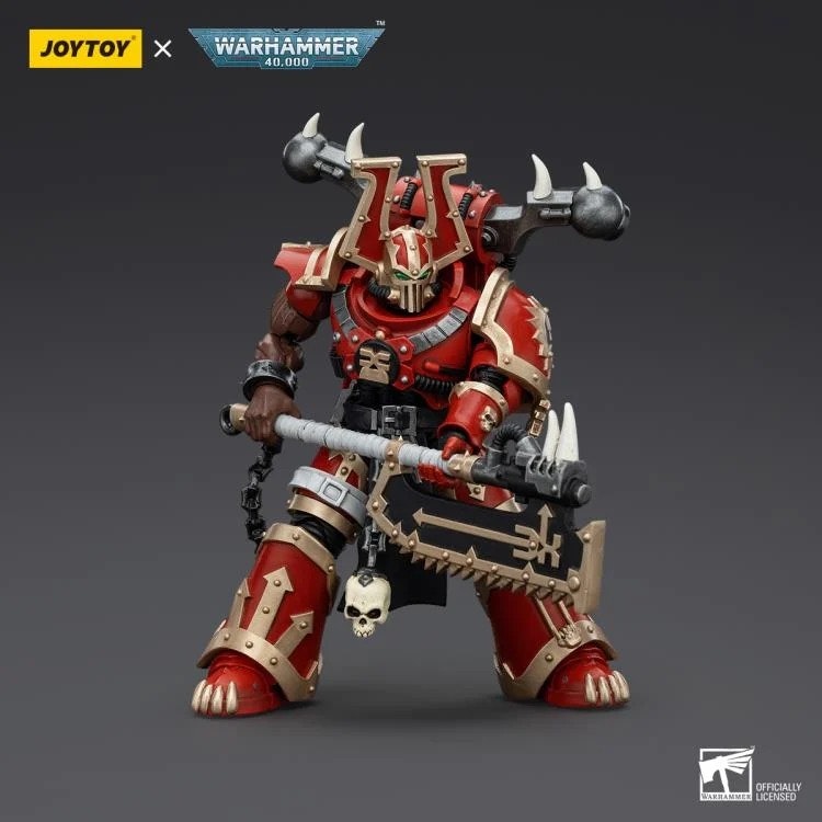 Warhammer 40K World Eaters Khorne Berzerker Eviscerator Chainaxe 1/18 Scale Action Figure