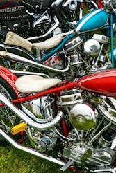 Harley Davidson Panna Röd och blå