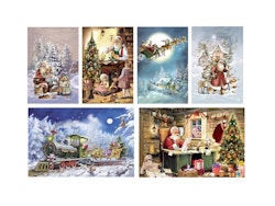 Adventskalender nostalgi " tomte  med barn sjunger julsånger"