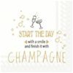 IHR Cocktail servett "Start the day with champange"