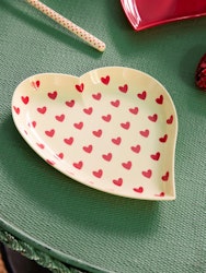 RICE Heart Plate - Cream - Darling Hearts Print