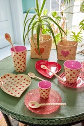 RICE Heart Plate - Cream - Darling Hearts Print