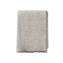 Klippans ullpläd Diamonds natural beige 30% Alpaca & 70% lammull