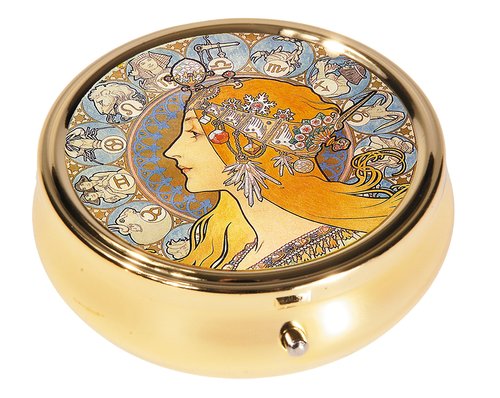 Pillerask med spegel, Zodiak, Art Nouveau
