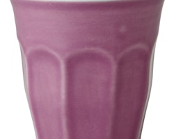 Stor keramikkopp / keramikmugg från RICE - Mörk lavendellila & pastellblå