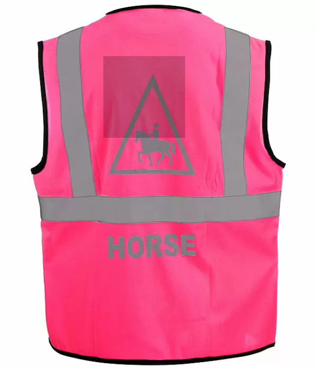 Reflex väst rosa "HORSE" vuxna