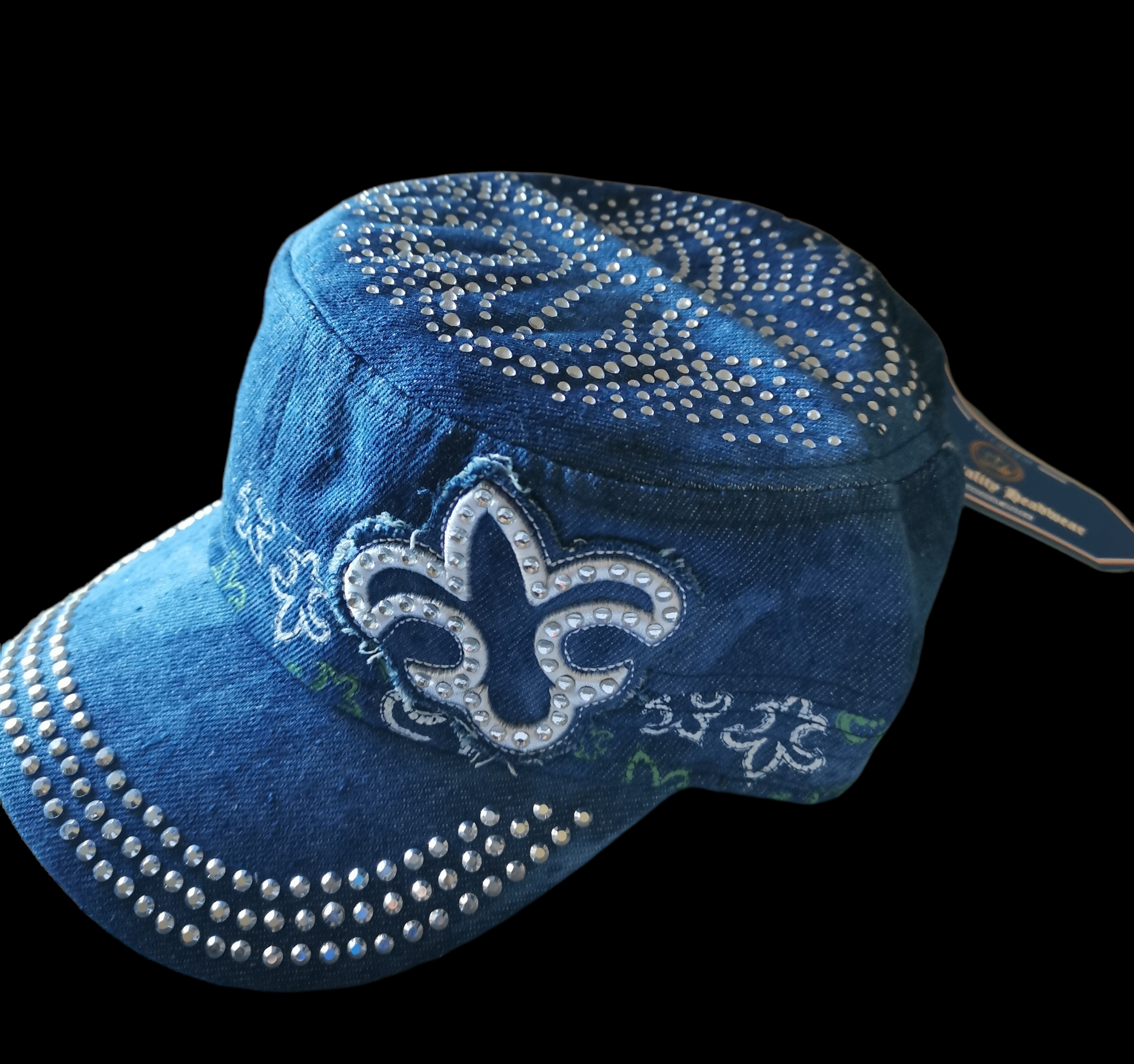"Fleur de Lis" keps splash dark denim