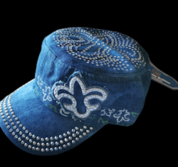 "Fleur de Lis" keps splash dark denim