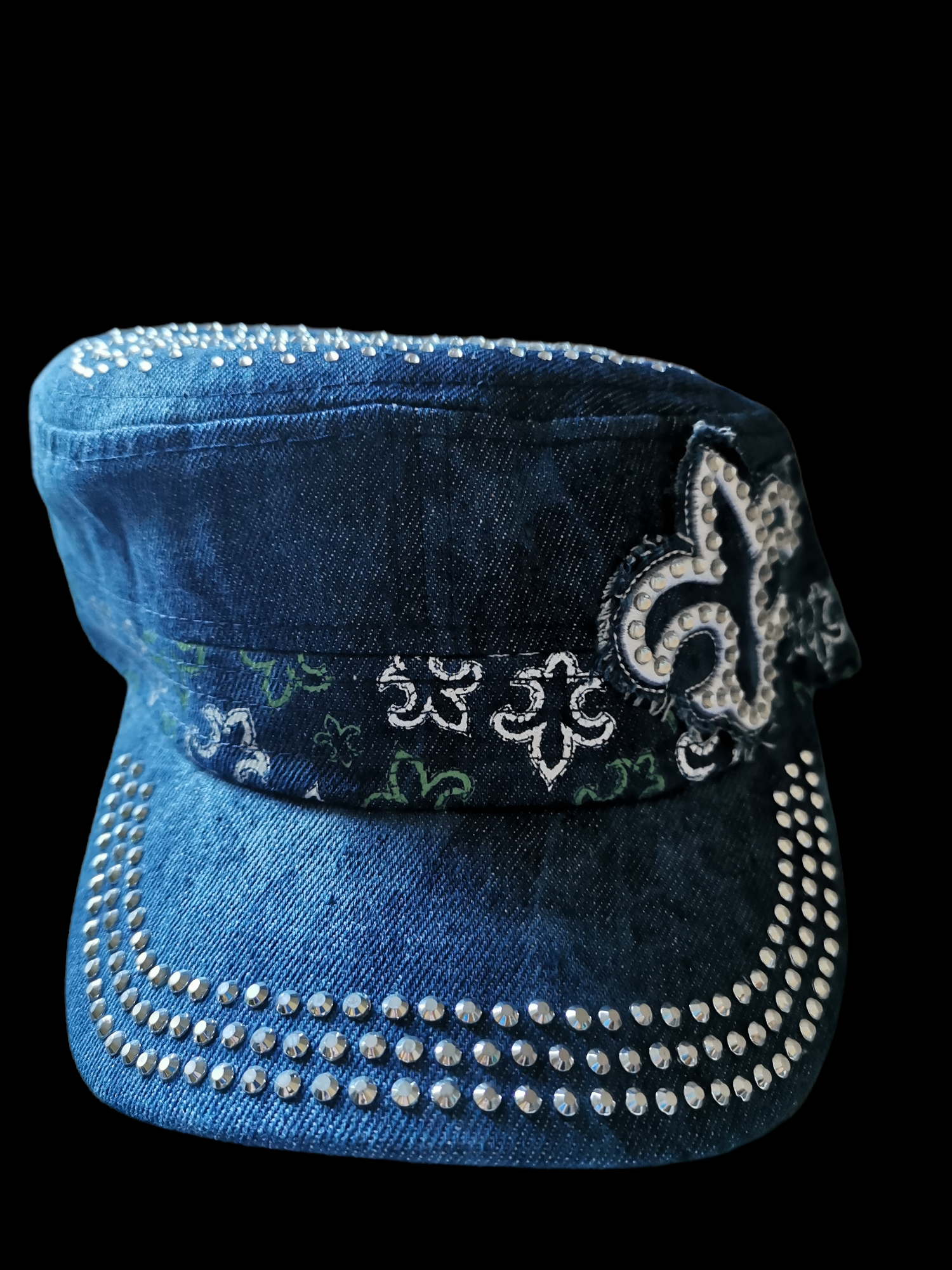 "Fleur de Lis" keps splash dark denim