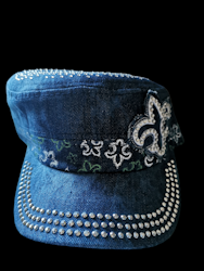 "Fleur de Lis" keps splash dark denim