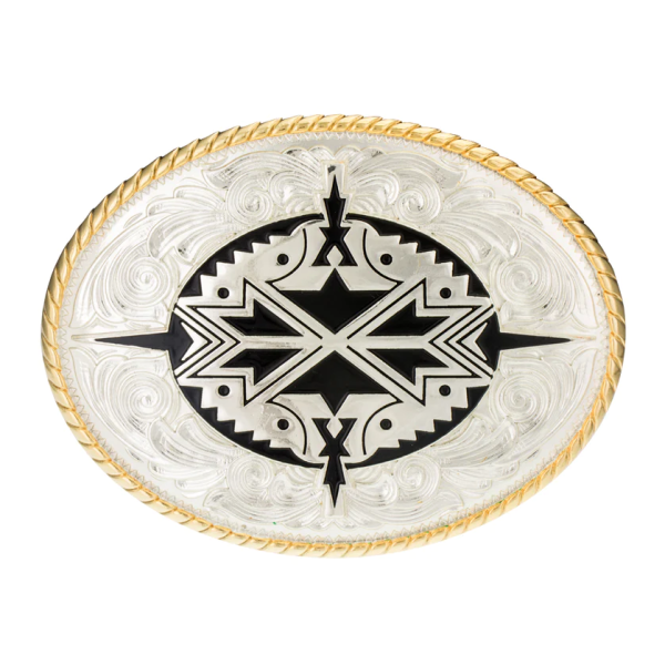 Bälte buckle oval " Two Tone Southwest"