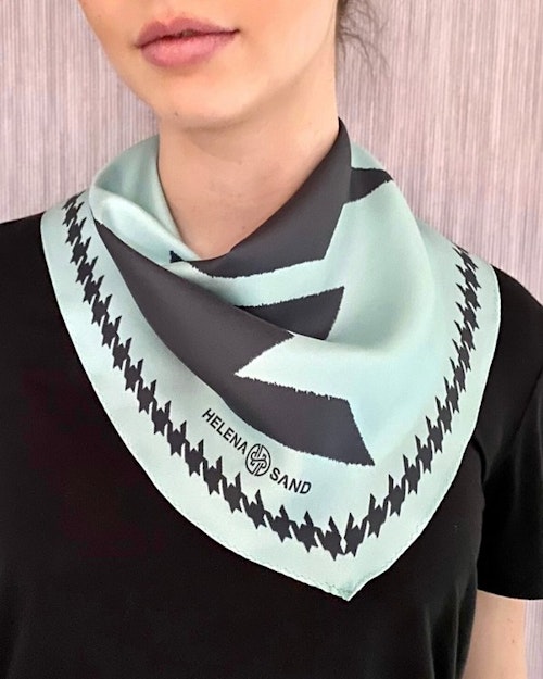 Diamond scarf SEA POOL BLUE