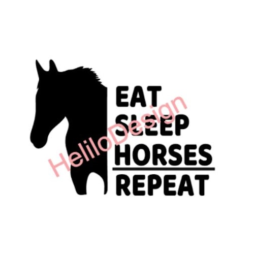 DEKAL, EAT SLEEP HORSES REPEAT