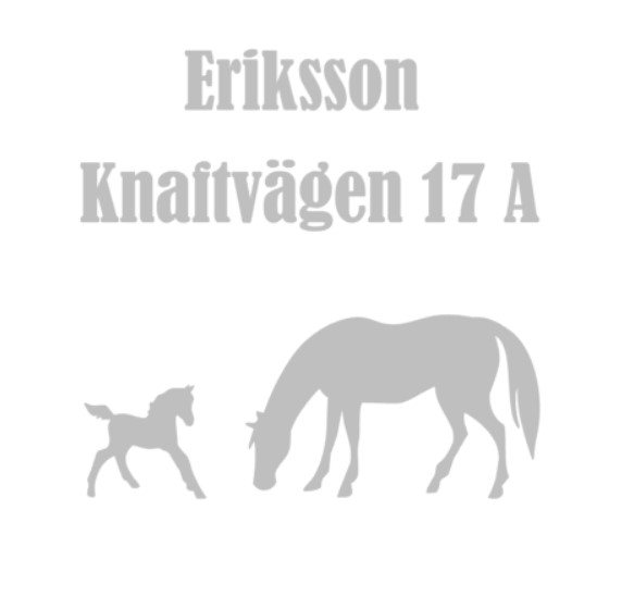 Brevlådedekal, Häst med föl (20x20cm)
