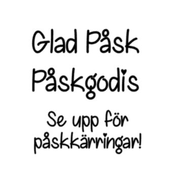 DEKAL, TEXT TILL PÅSK