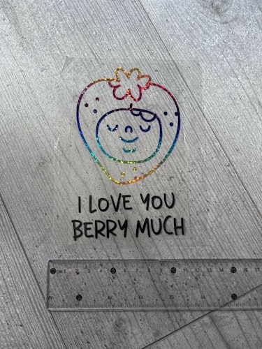 TEXTILTRYCK, I LOVE YOU BERRY MUCH
