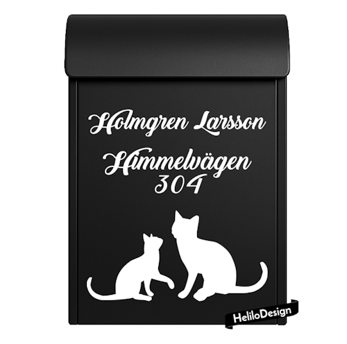 DEKAL TILL BREVLÅDA, BUSIGA KATTER (19x20 cm)