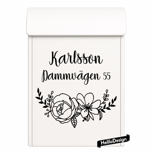 DEKAL TILL BREVLÅDA, BLOMMOR (20x20cm)